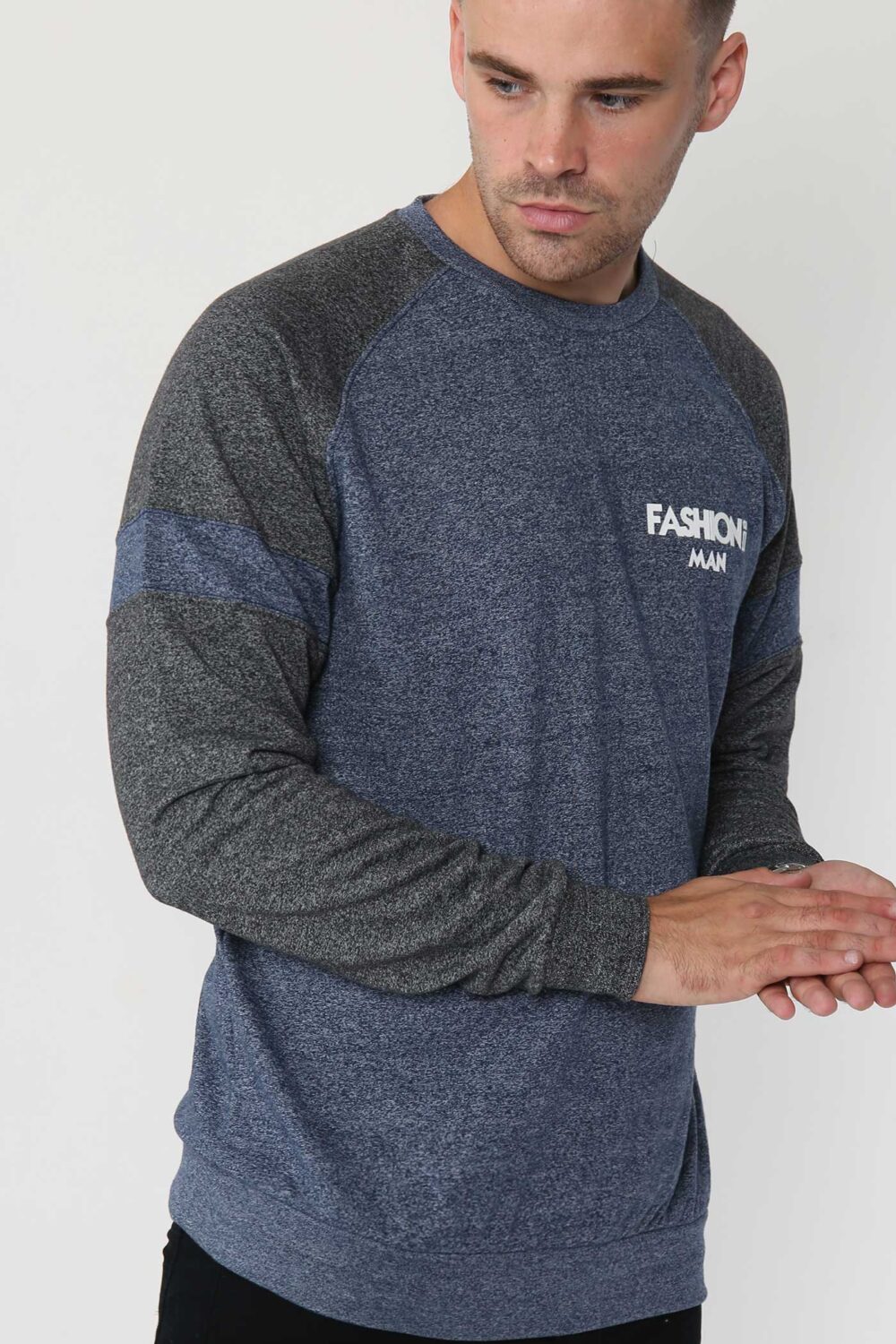 Royal French Sweatshirt Navy & Charcoal - Image 3