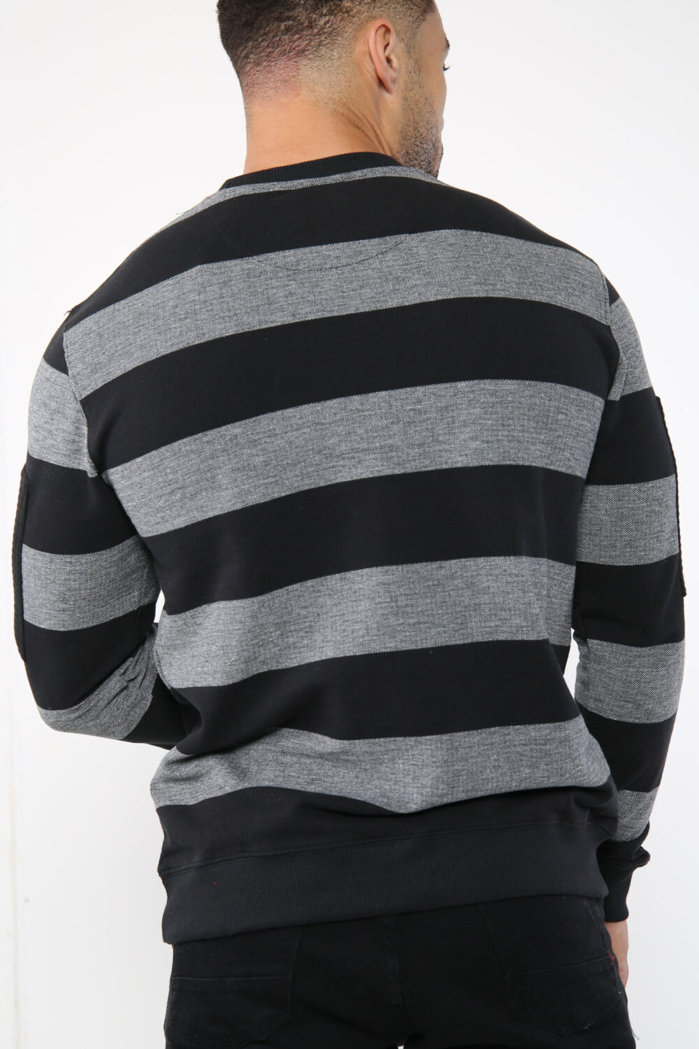 FASHIONi Sweatshirt Black & Grey String - Image 4