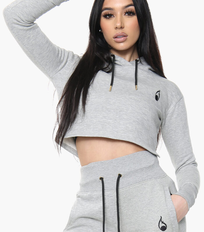 Vista Cropped Hoodie - Grey