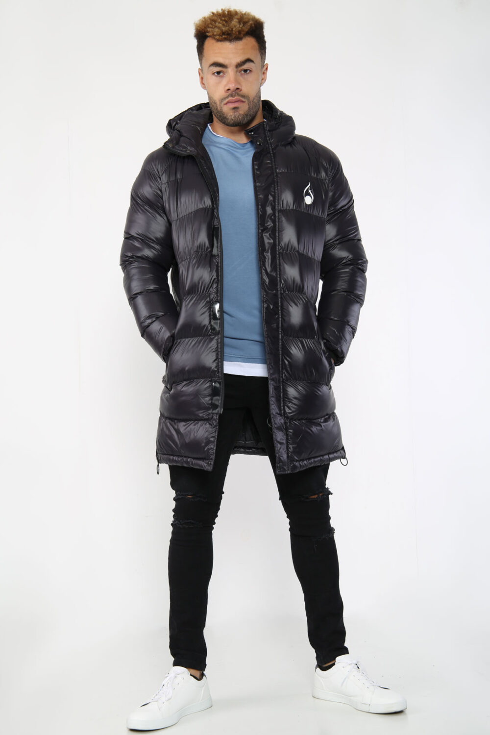 FASHIONi Long Black Puffer Jacket - Image 3