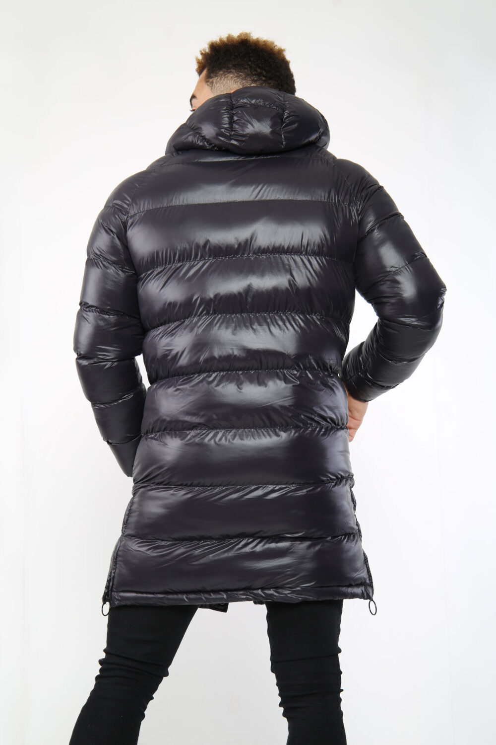 FASHIONi Long Black Puffer Jacket - Image 4