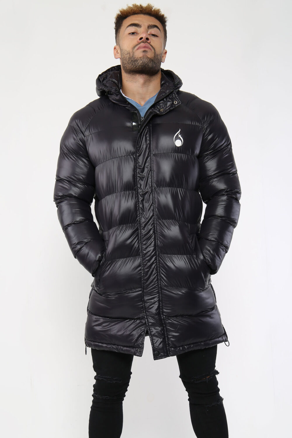 FASHIONi Long Black Puffer Jacket - Image 5