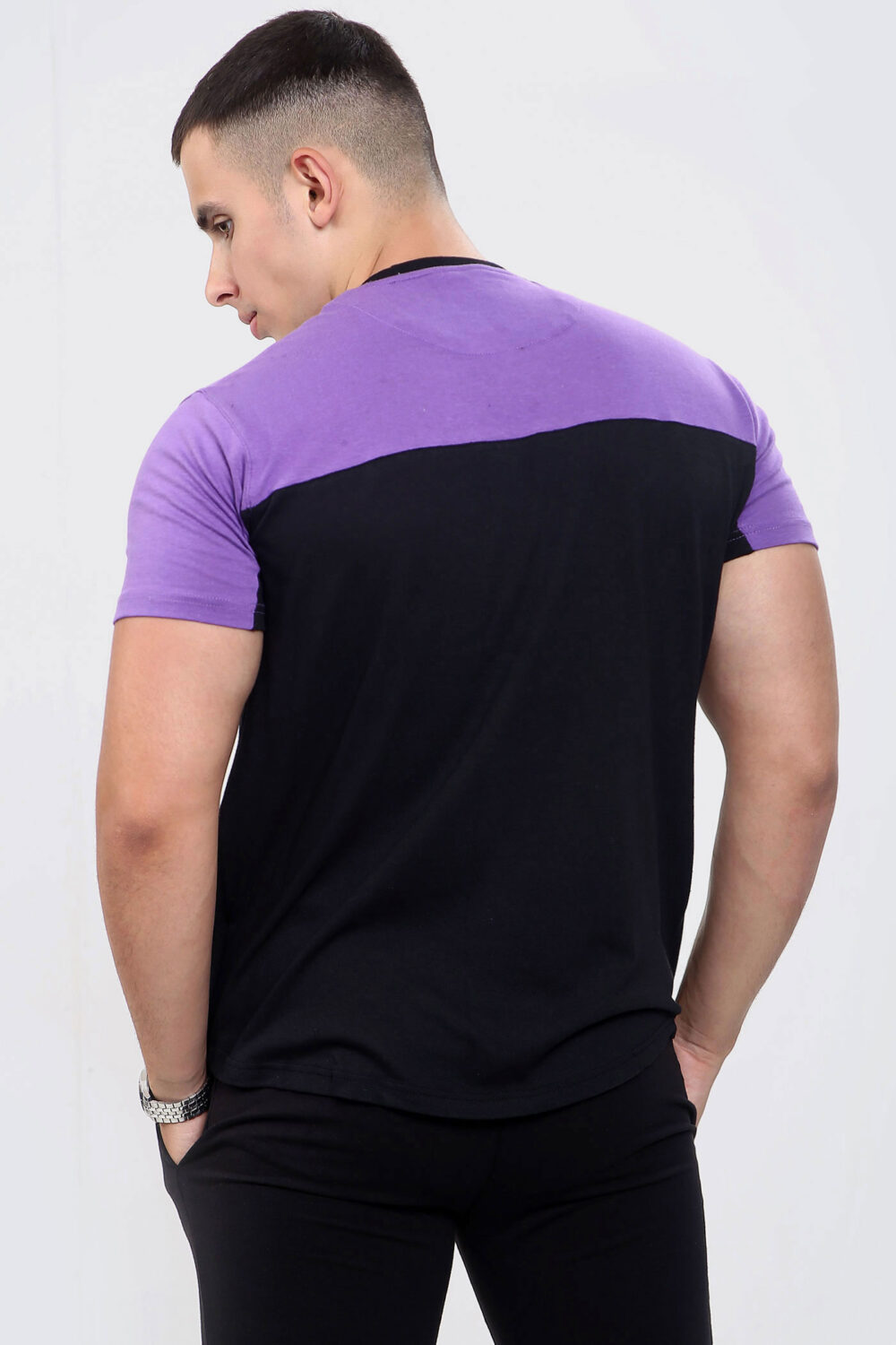FASHIONi Dominant T-Shirt Black & Orchid - Image 3