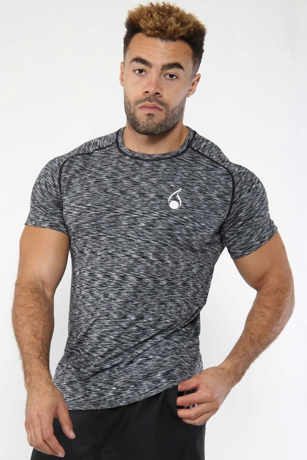 FASHIONi Chain Charcoal Gym T-Shirt