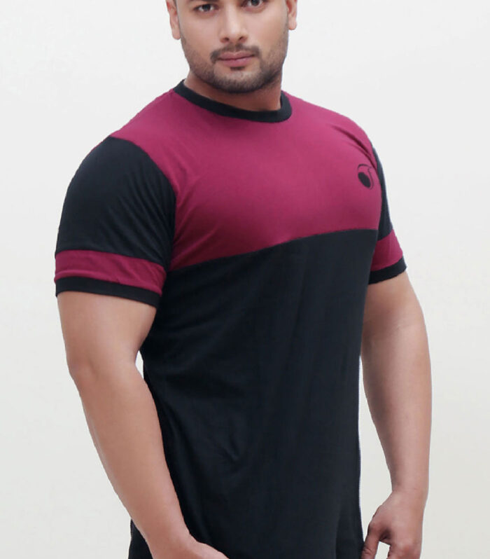 FASHIONi Nova T-Shirt Black & Burgundy