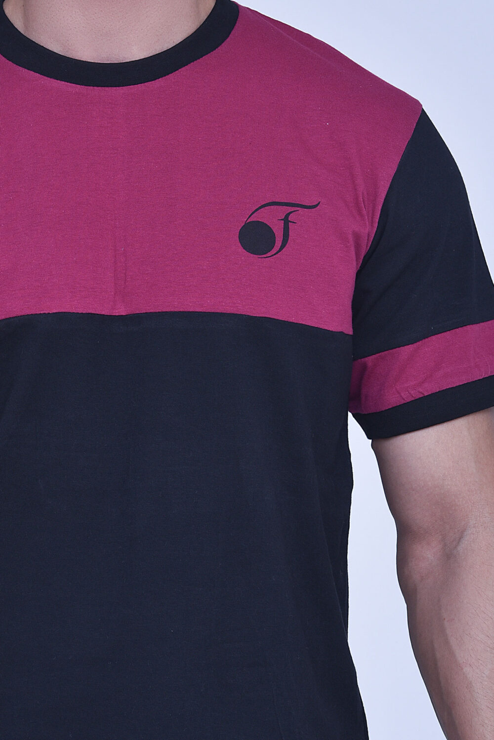 FASHIONi Nova T-Shirt Black & Burgundy - Image 2