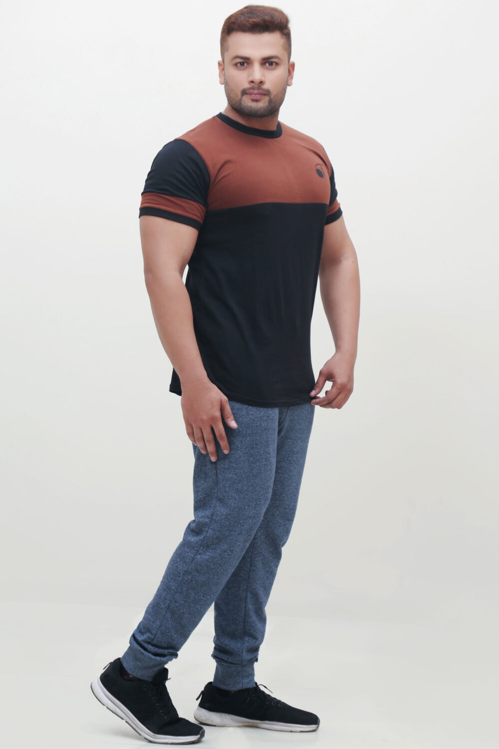 FASHIONi T-Shirt Nova Black & Chocolate - Image 2