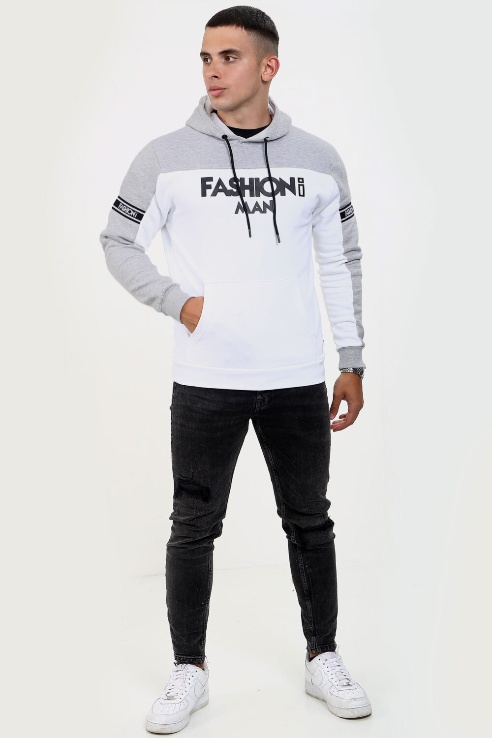 FASHIONi Nova Hoodie White & Grey - Image 4