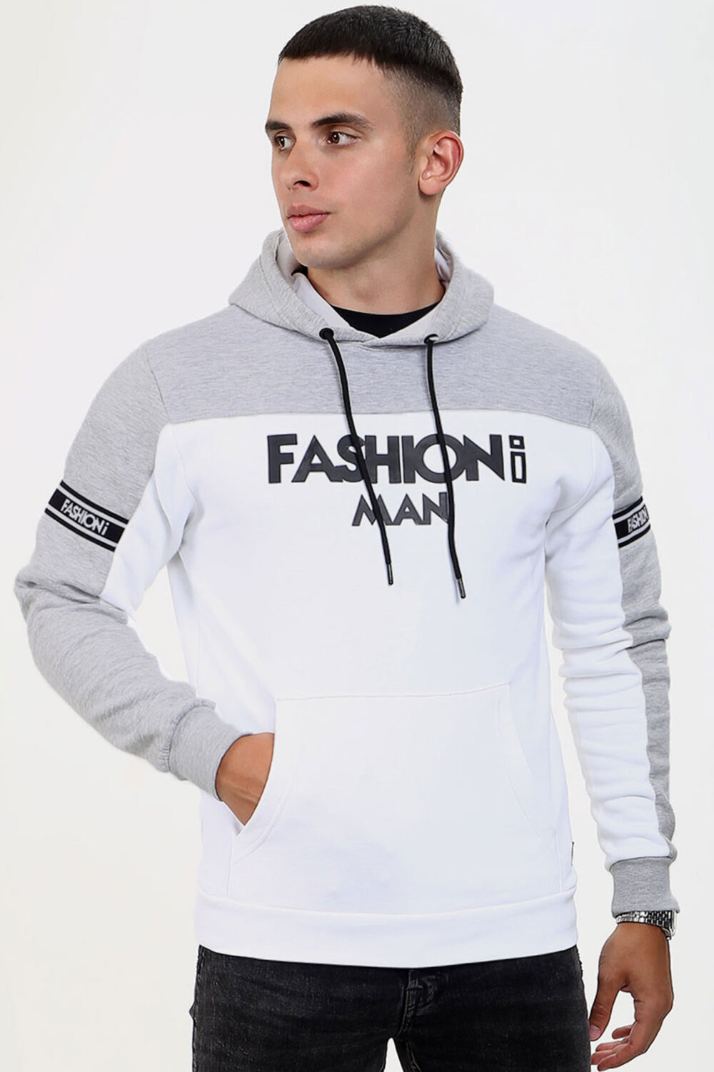 FASHIONi Nova Hoodie White & Grey