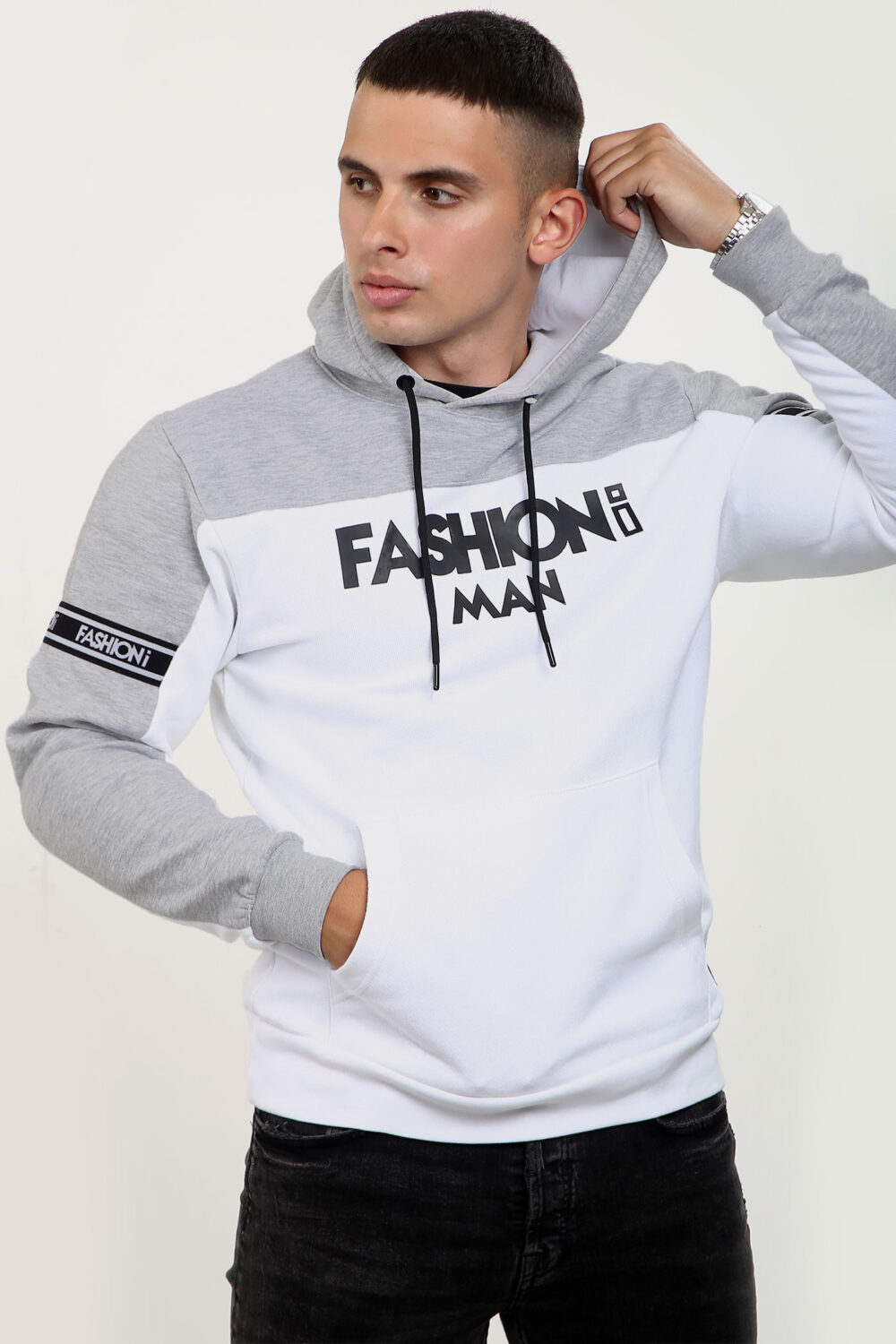 FASHIONi Nova Hoodie White & Grey - Image 2