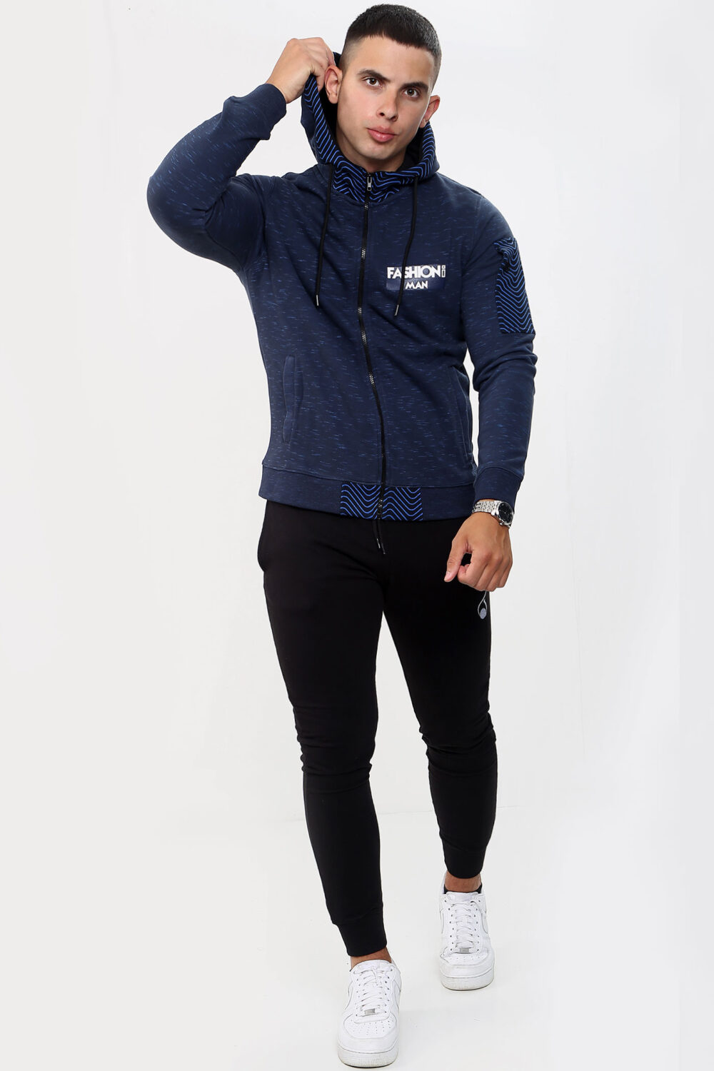 FASHIONi Zipper Hoodie RAWX – Navy - Image 2