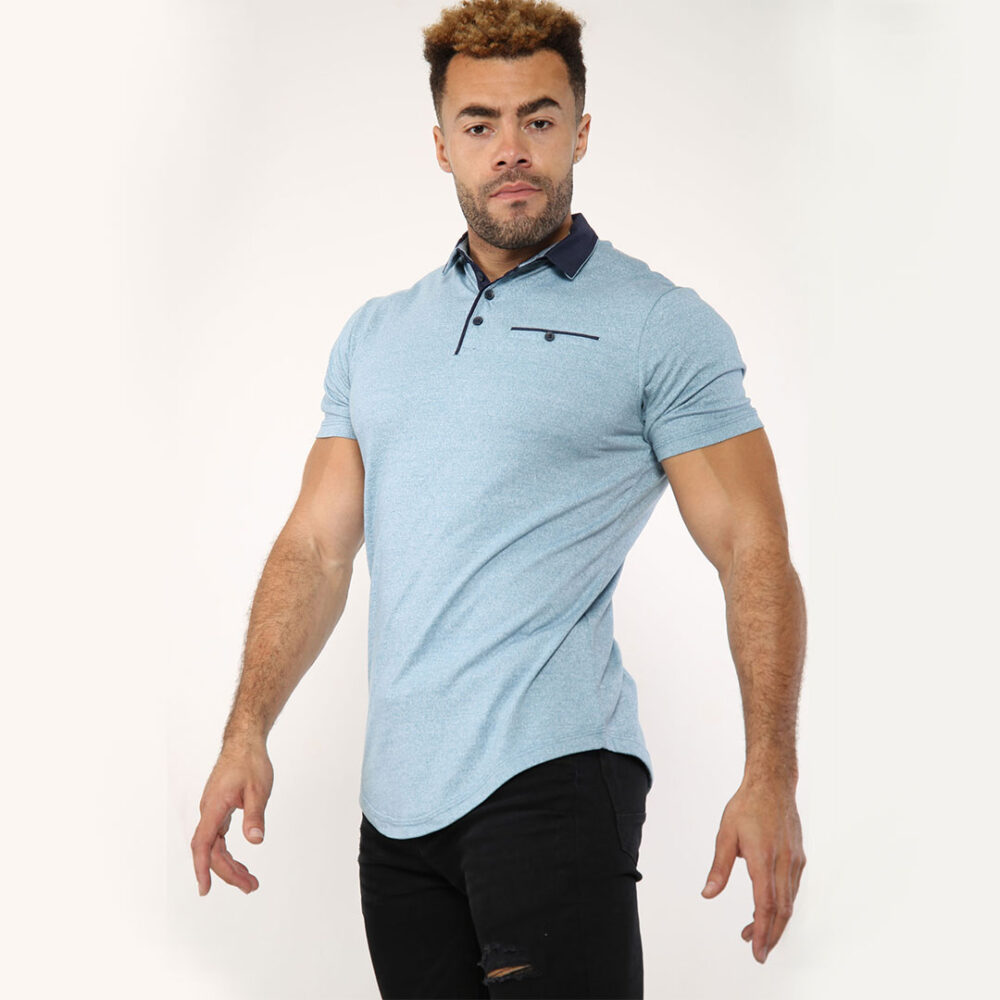FASHIONi Rock Polo – Ice Blue - Image 3
