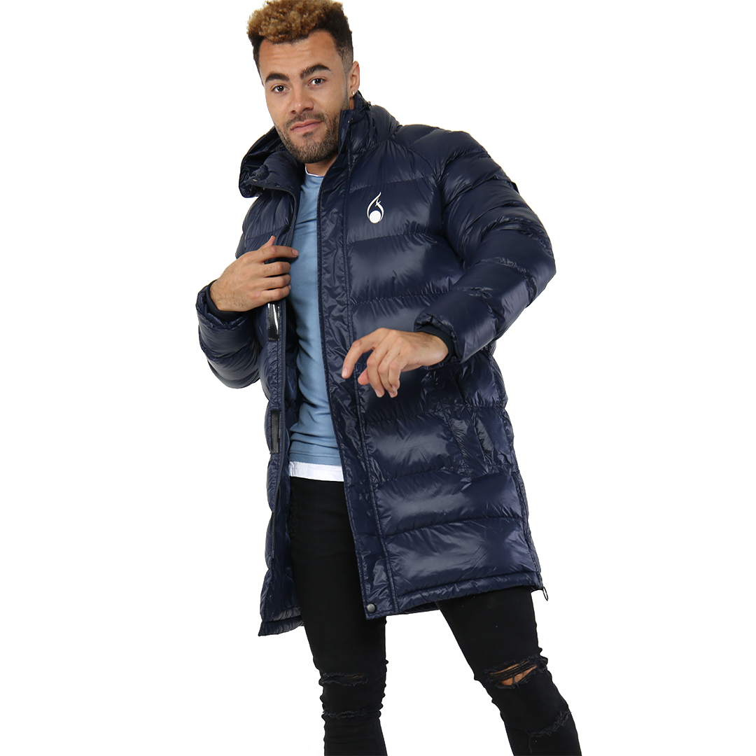 FASHIONi Long Blue Puffer Jacket - Image 5
