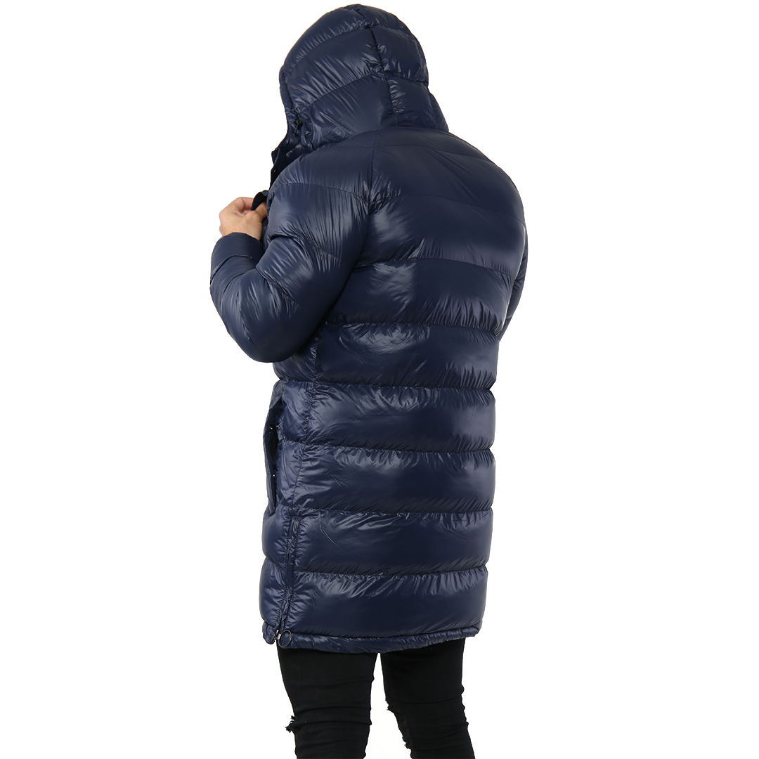 FASHIONi Long Blue Puffer Jacket - Image 3