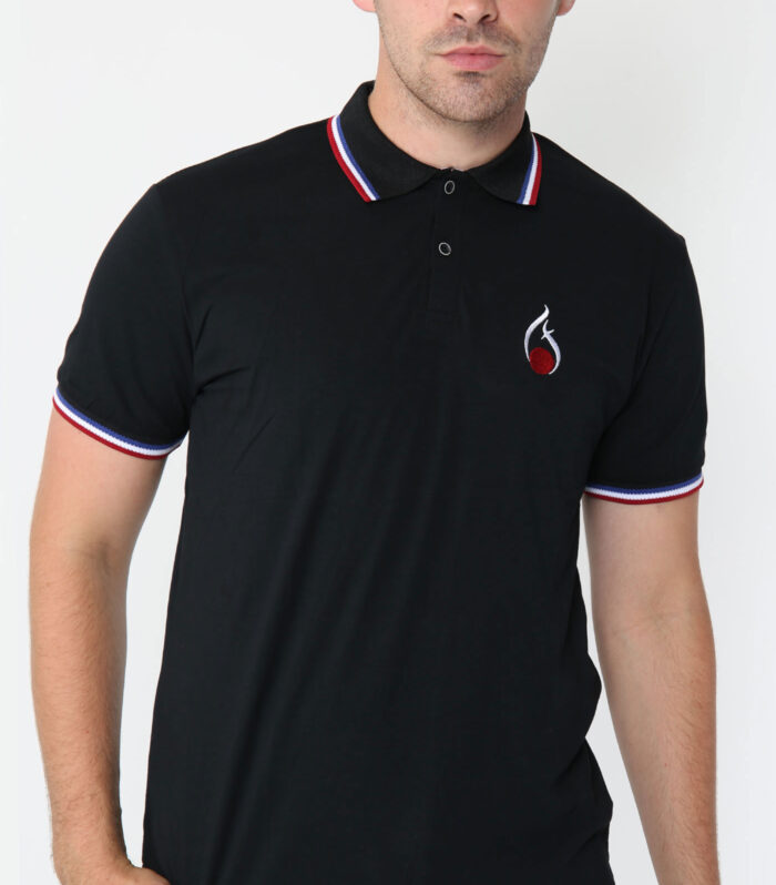 FASHIONi Alex Tipped Polo Shirt – Black