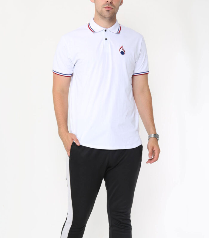 FASHIONi Alex Tipped Polo Shirt – White