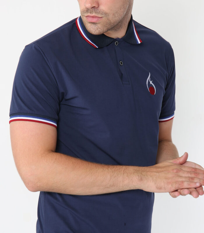 FASHIONi Alex Tipped Polo Shirt – Navy
