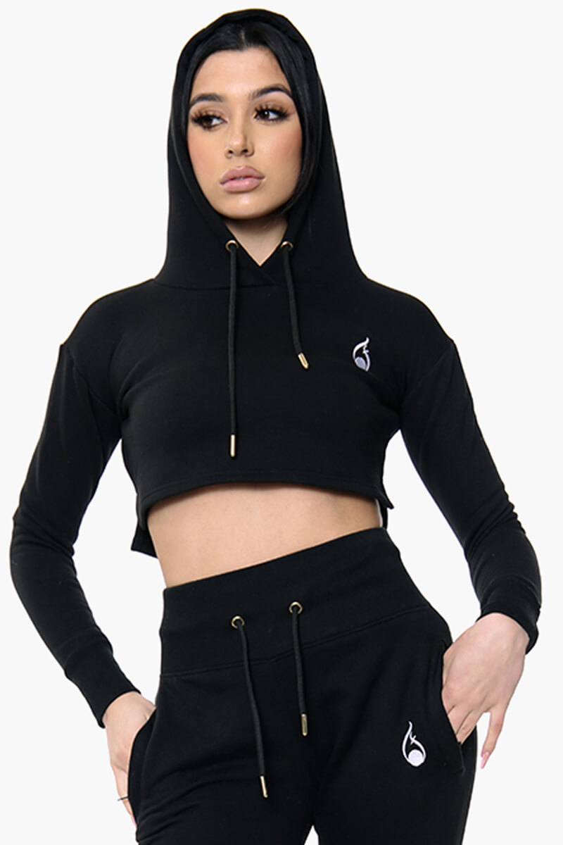 Vista Crop Tracksuit – Black