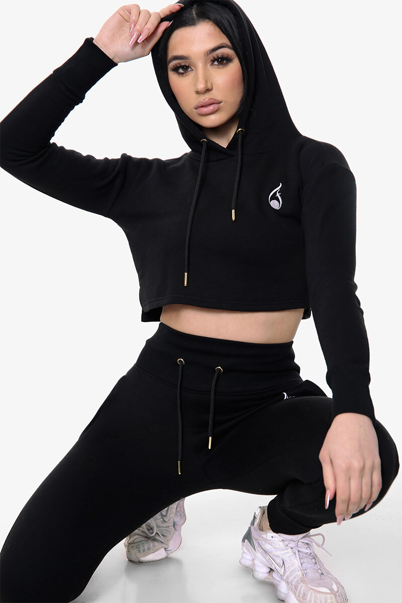 Vista Crop Tracksuit – Black - Image 7