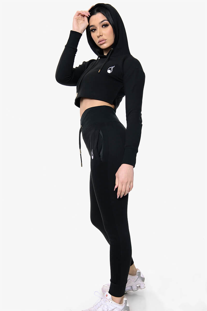 Vista Crop Tracksuit – Black - Image 3