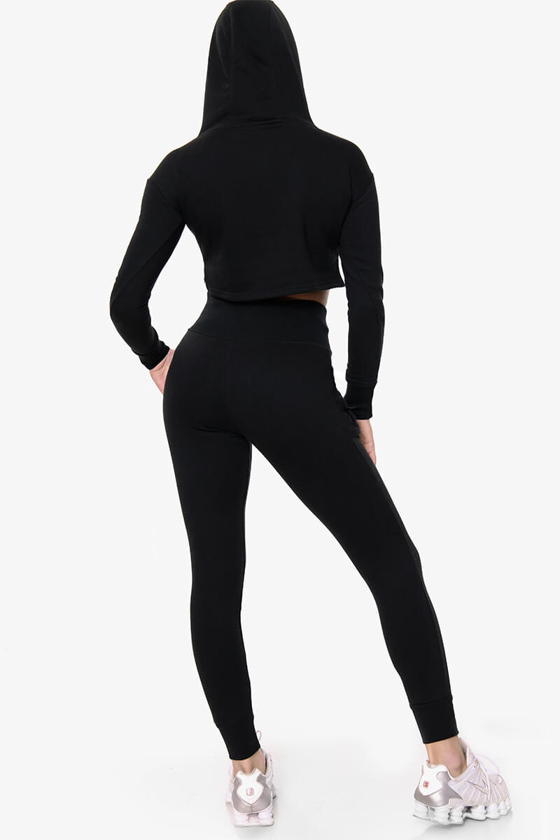 Vista Crop Tracksuit – Black - Image 2