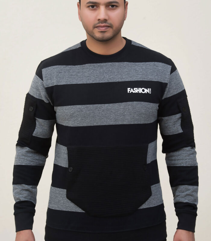 FASHIONi Sweatshirt Navy & Grey String
