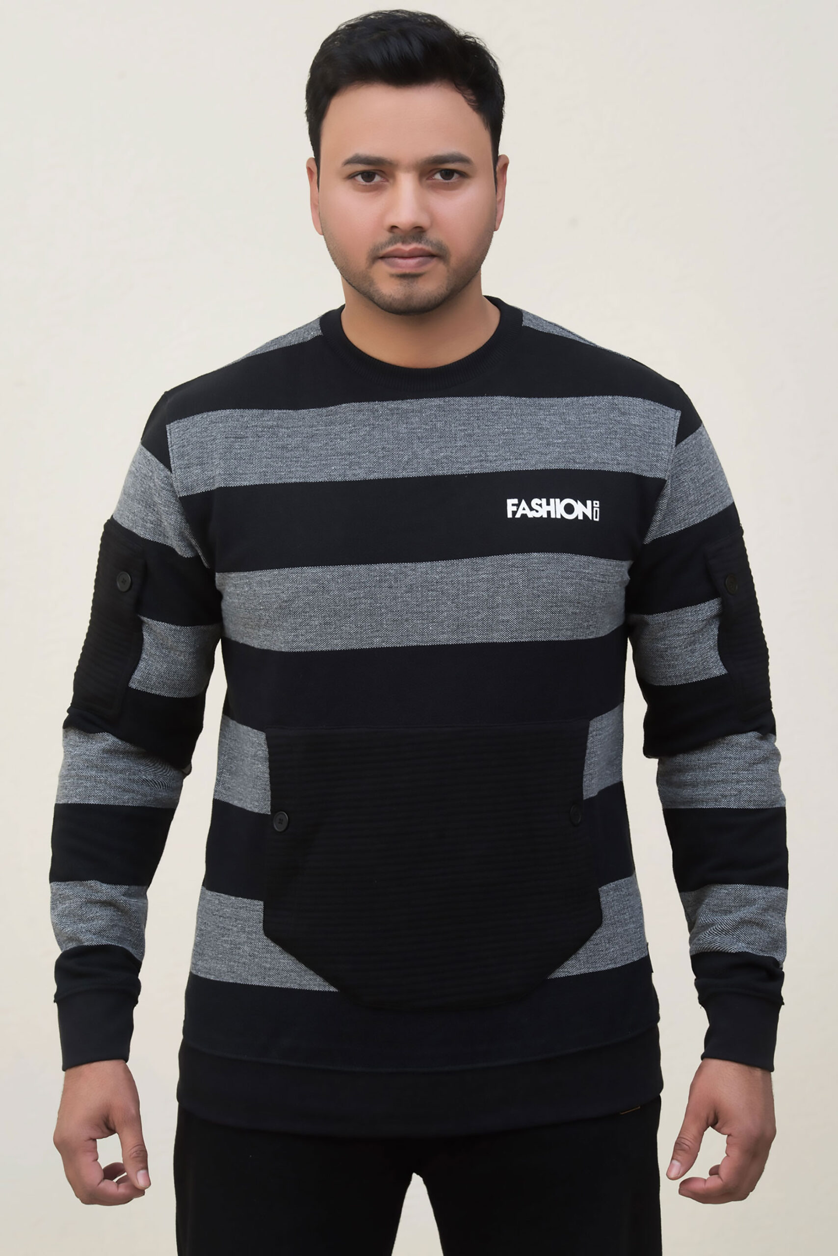 FASHIONi Sweatshirt Navy & Grey String