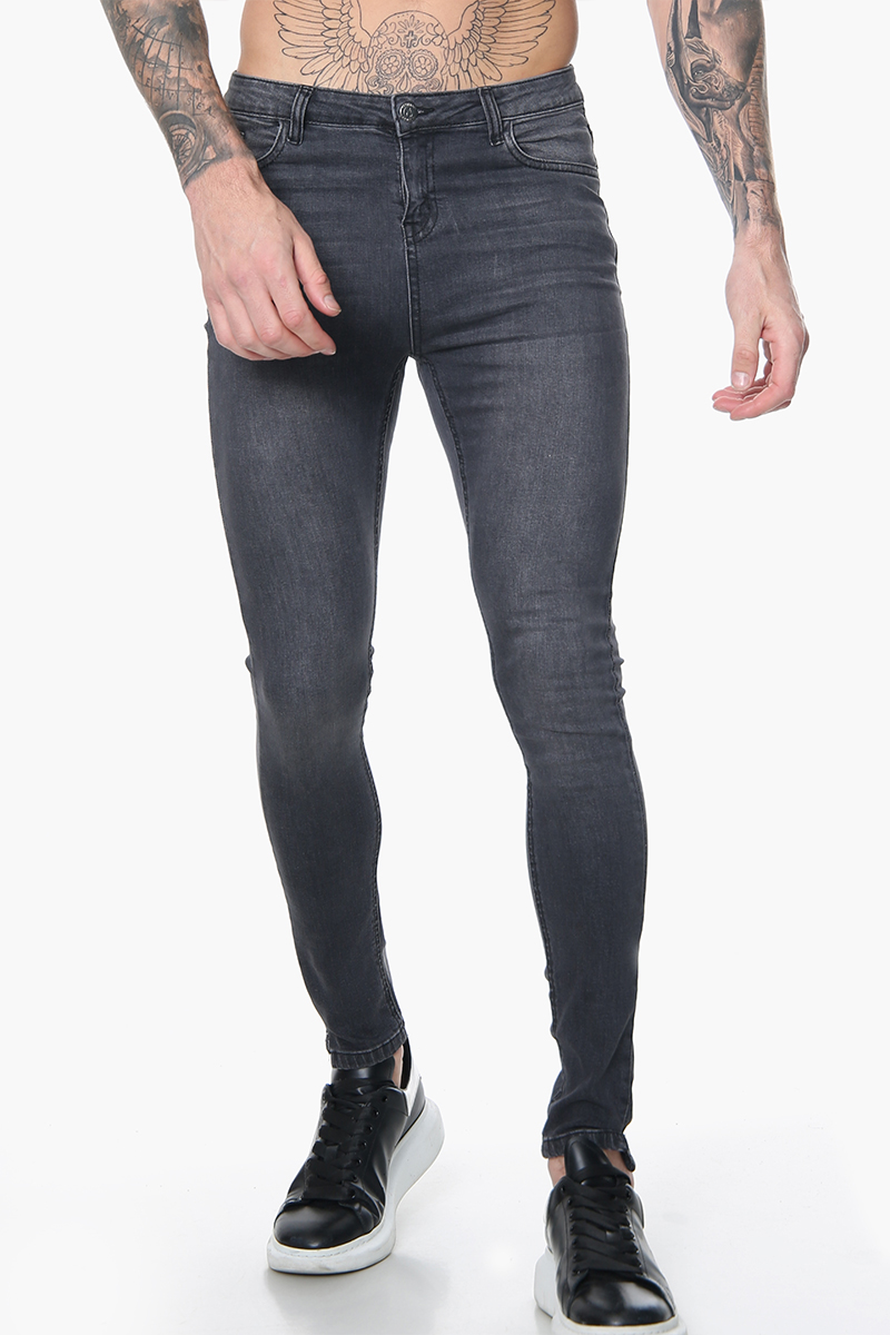 FASHIONi Plain Charcoal Skinny Jeans