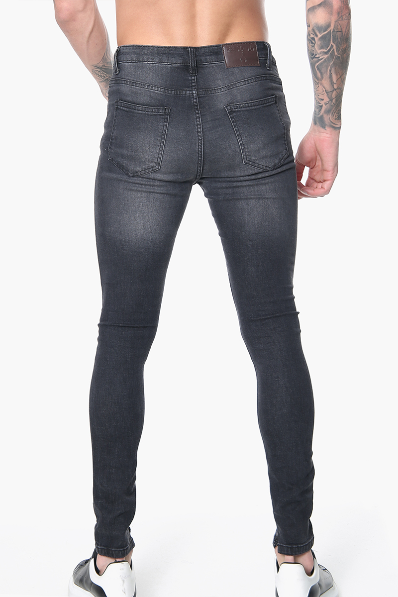 FASHIONi Plain Charcoal Skinny Jeans - Image 4