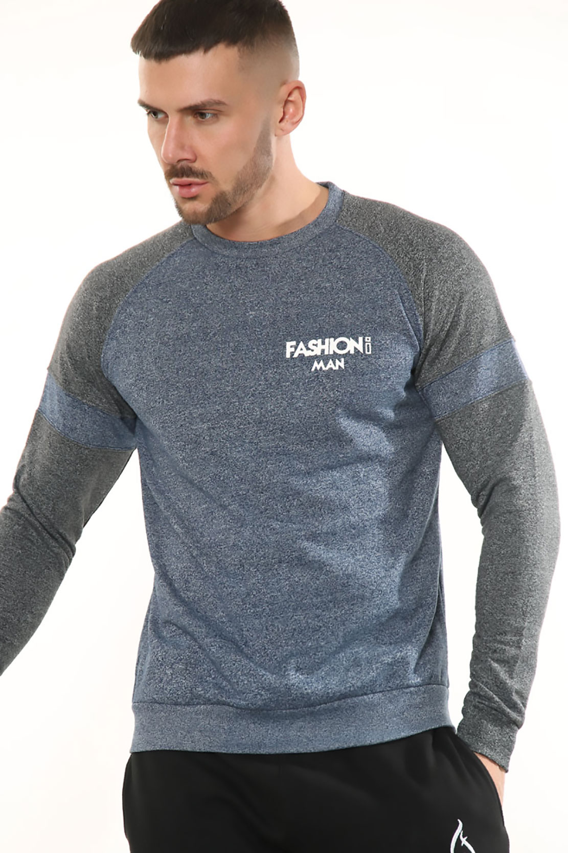 Royal French Sweatshirt Navy & Charcoal - Image 2