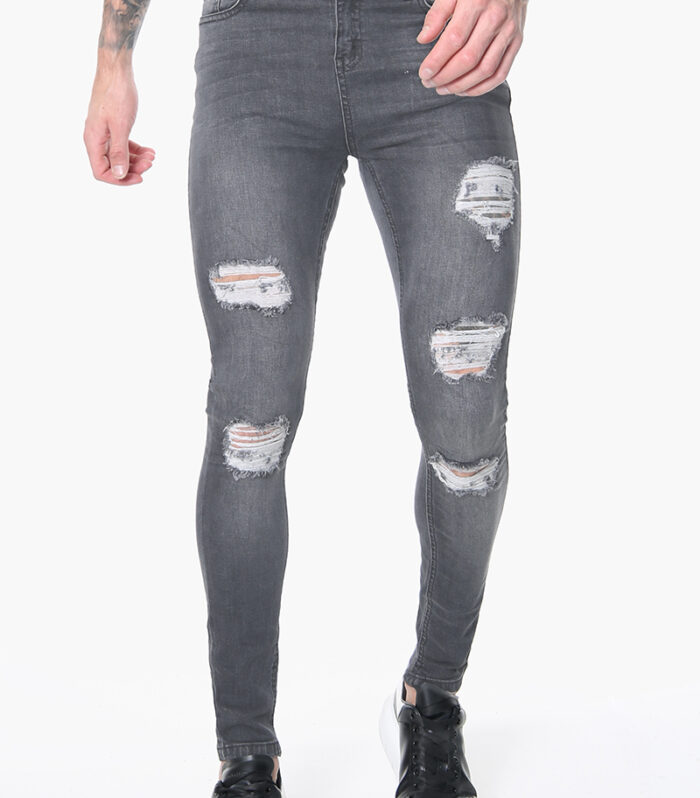 FASHIONi Ripped Grey Skinny Jeans