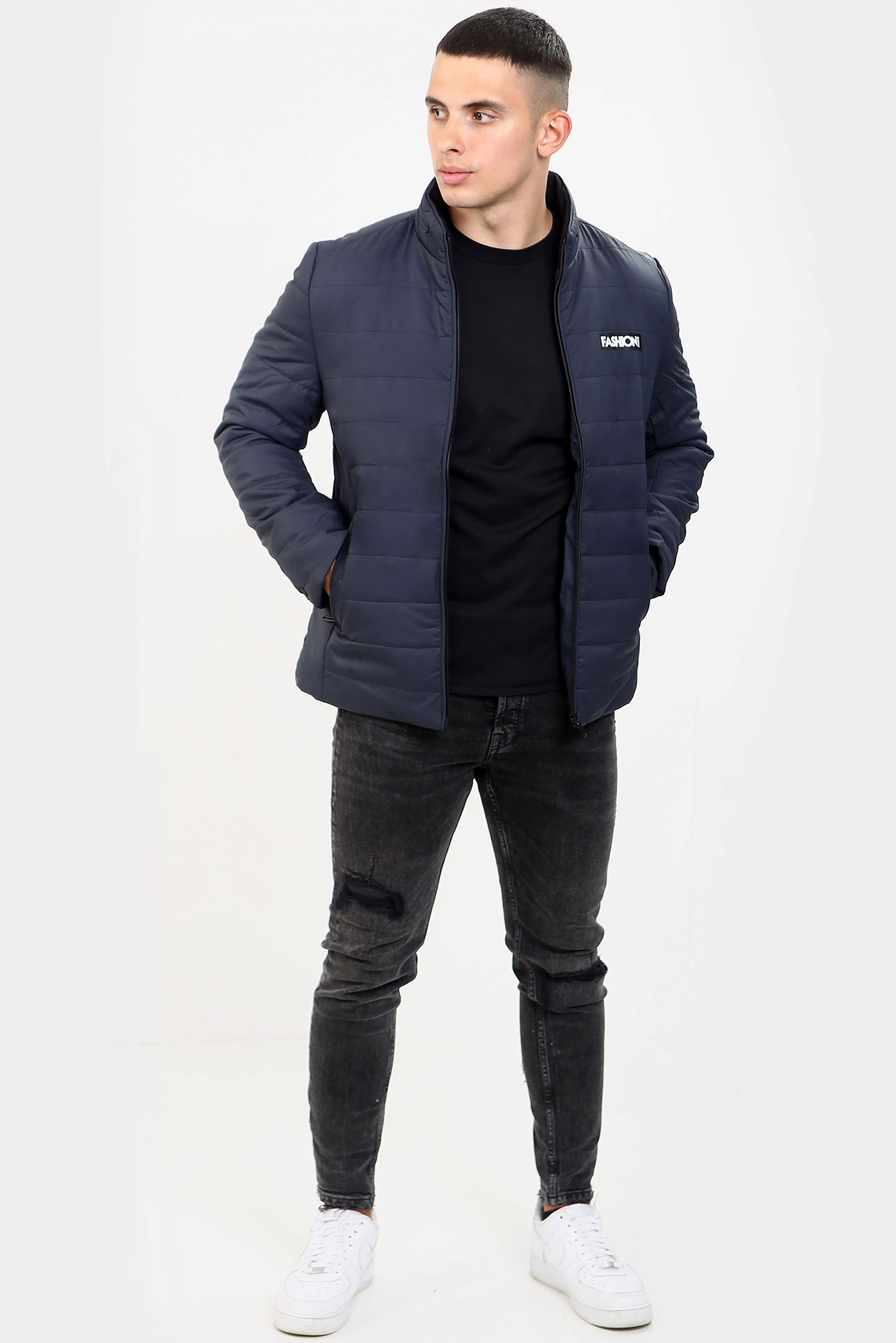 FASHIONi Men’s Jacket Navy Cottax - Image 2