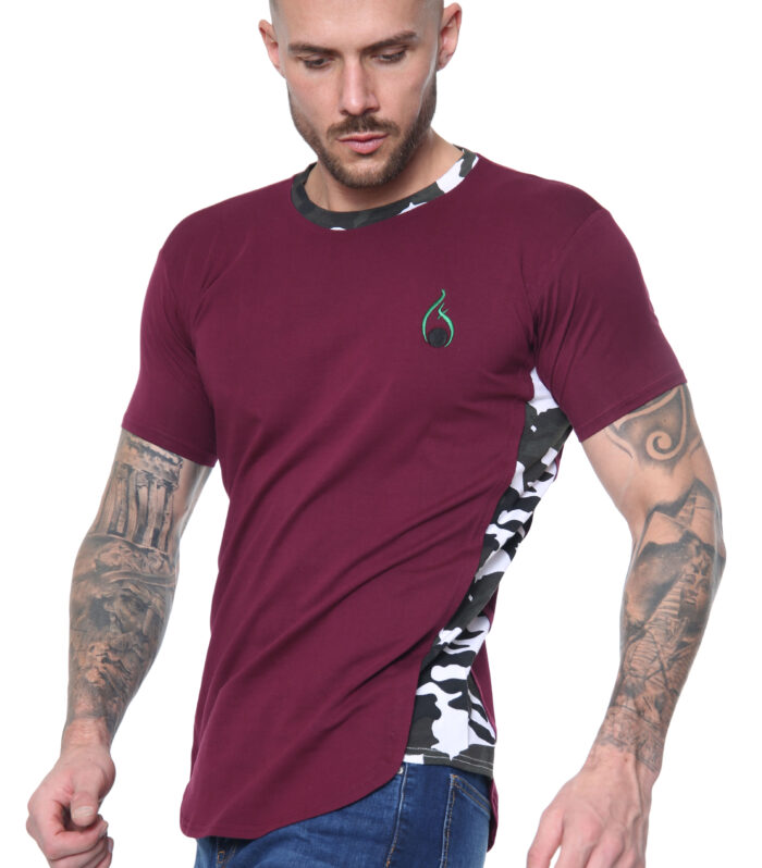 Prestige Tee – Burgundy/Camo