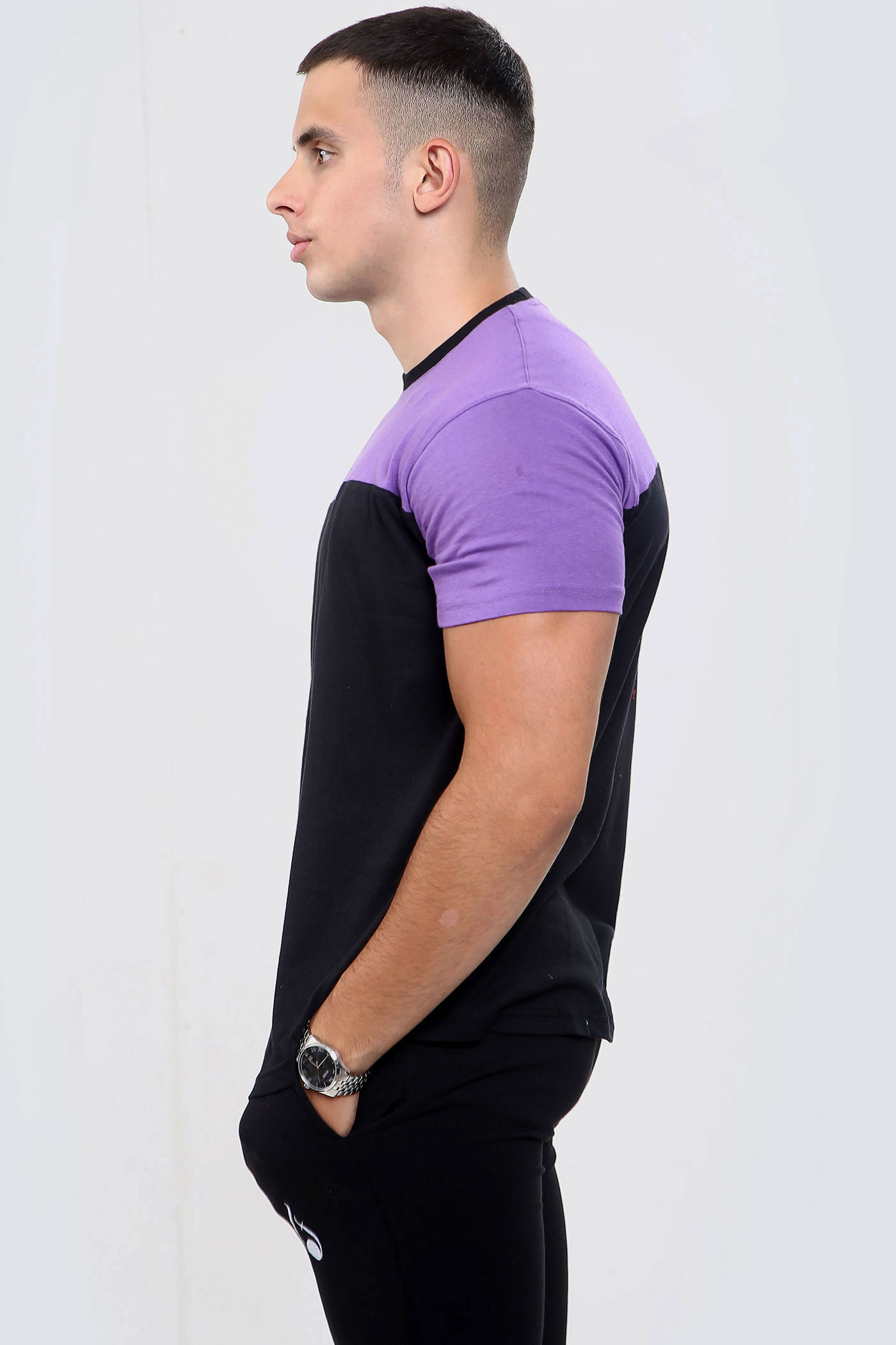 FASHIONi Dominant T-Shirt Black & Orchid - Image 3