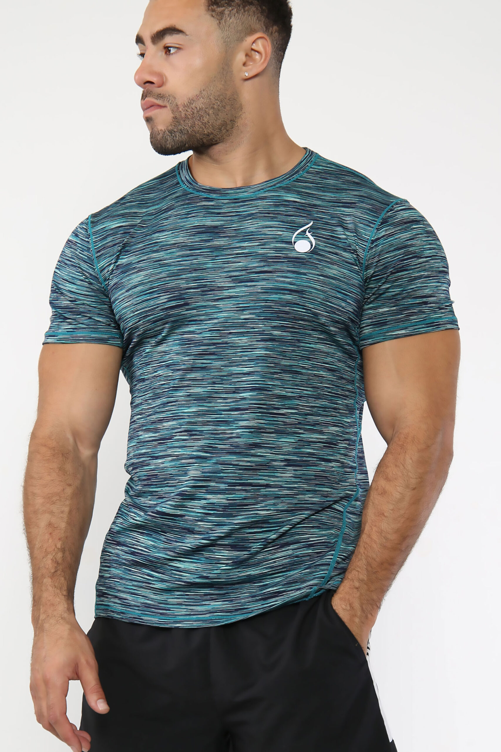 FASHIONi Chain Blue Gym T-Shirt - Image 2