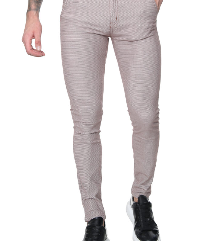 FASHIONi Micro-Stripe Chino – Taupe