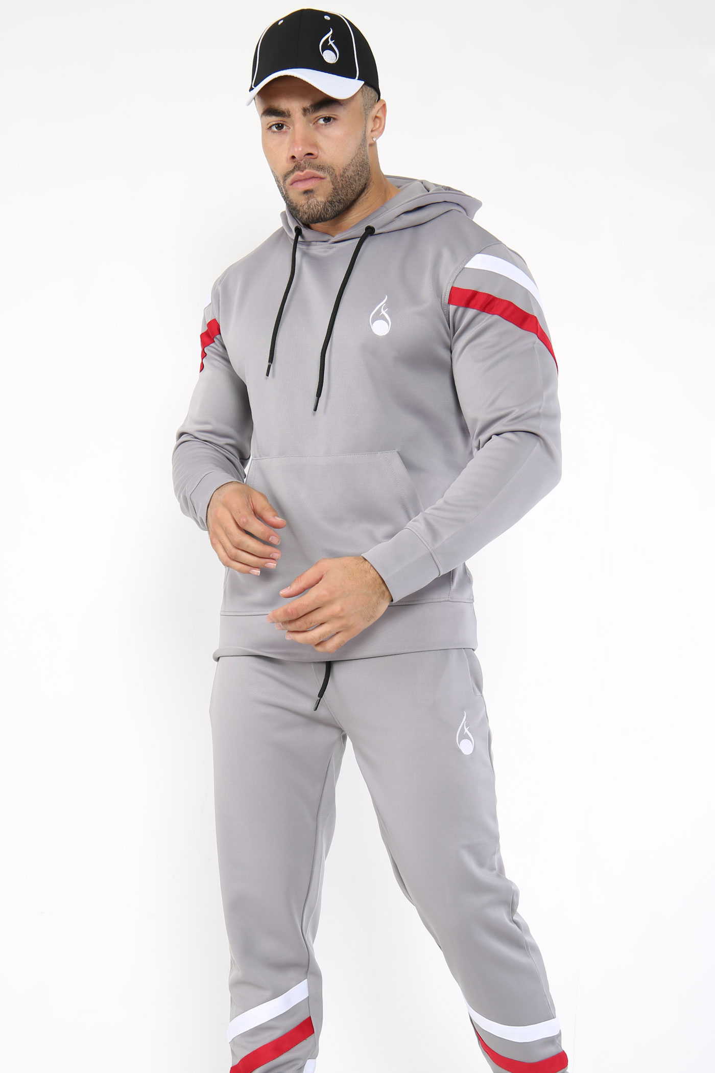 FASHIONi Core Poly Hooded Tracksuit Grey - Image 5
