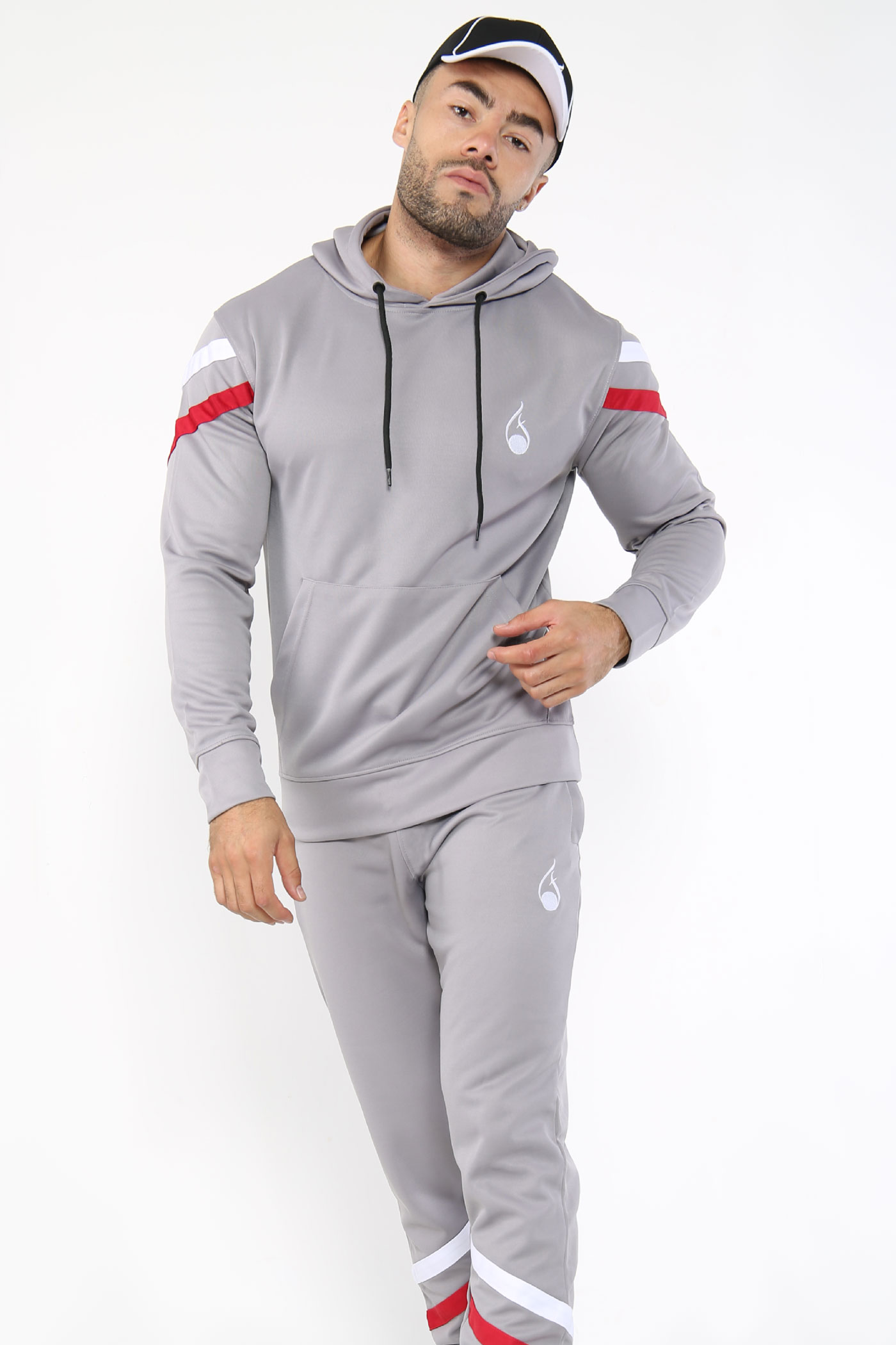 FASHIONi Core Poly Hooded Tracksuit Grey - Image 4