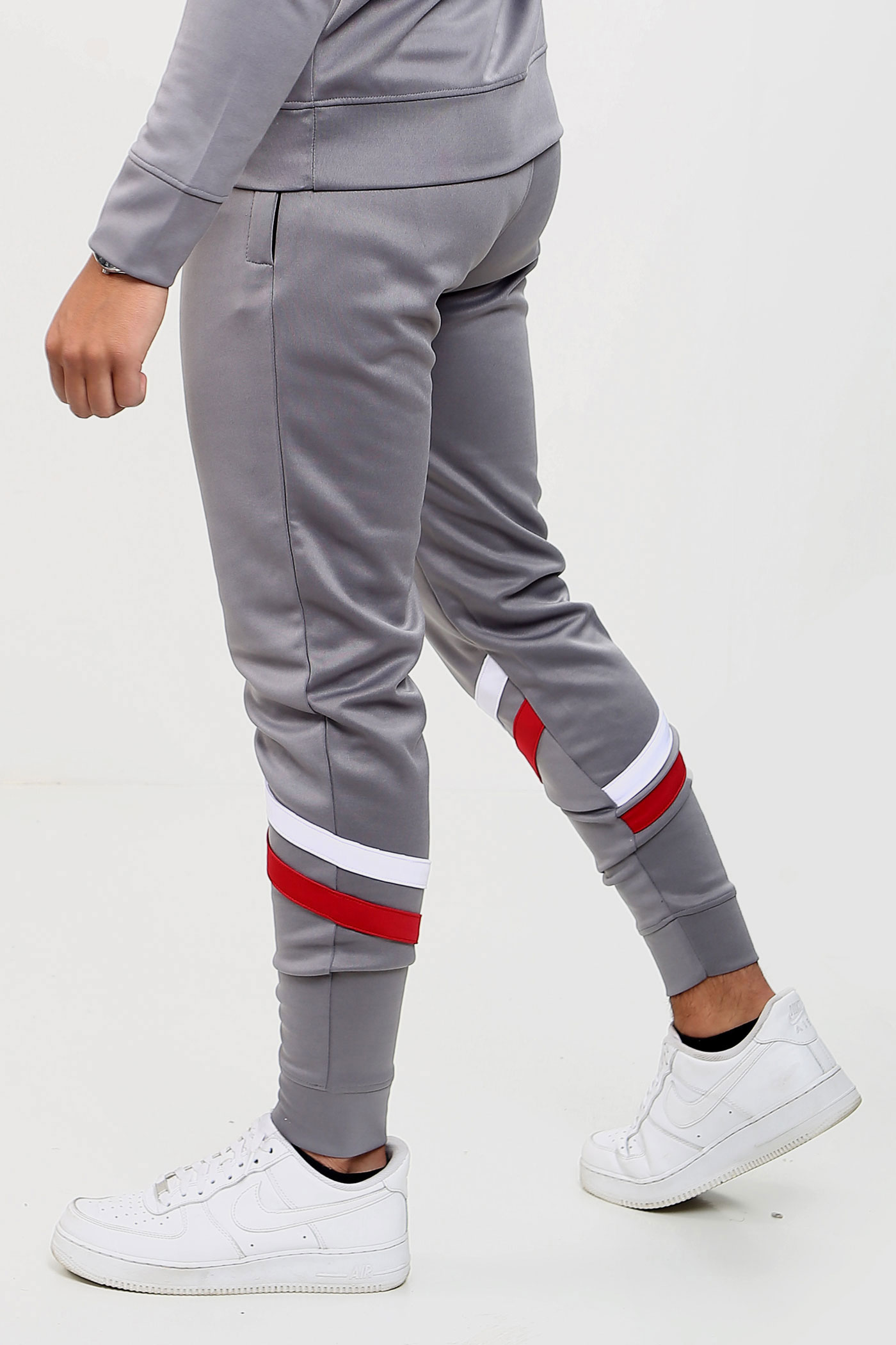 FASHIONi Core Poly Hooded Tracksuit Grey - Image 3