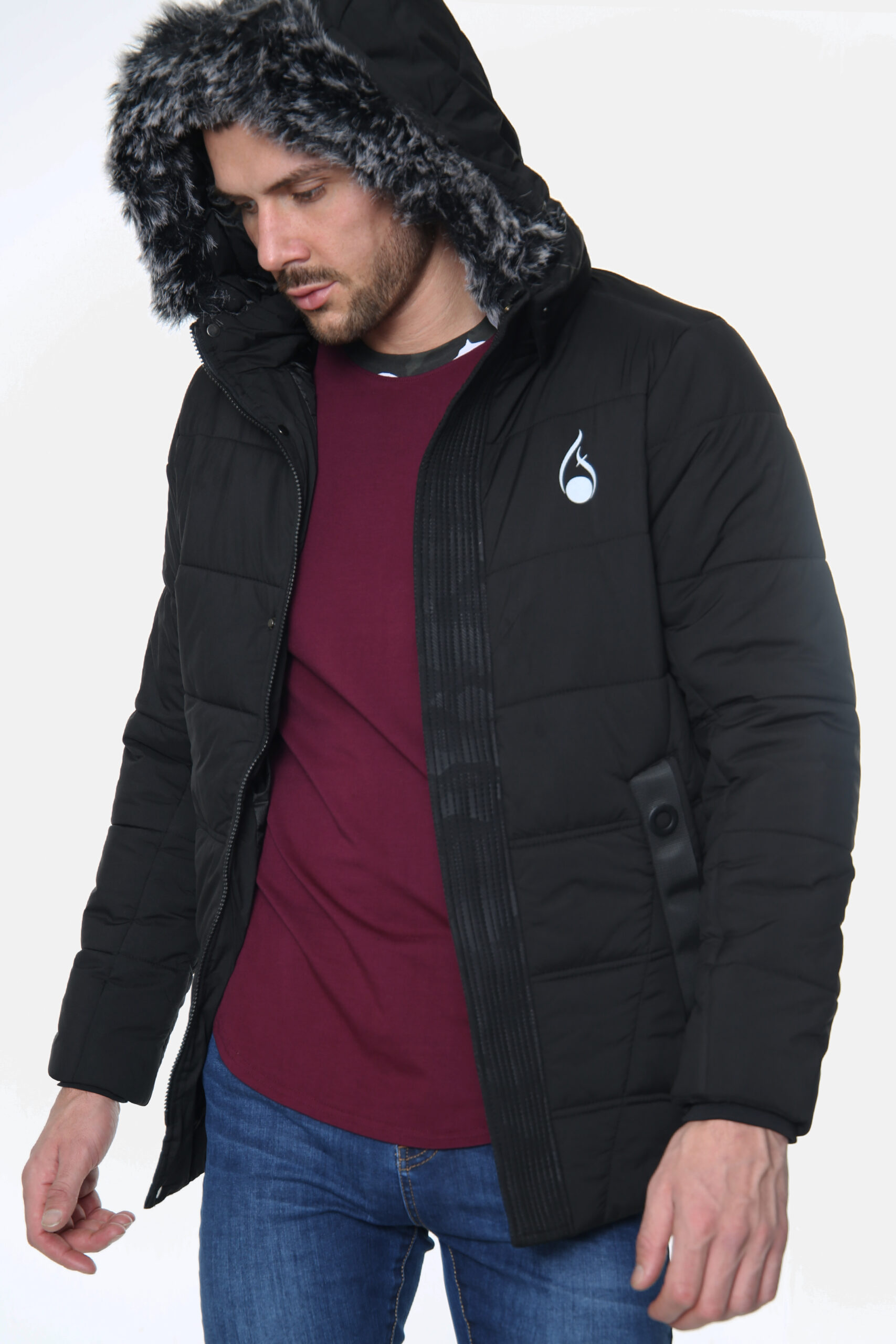 Icon Hooded Jacket – Black - Image 3