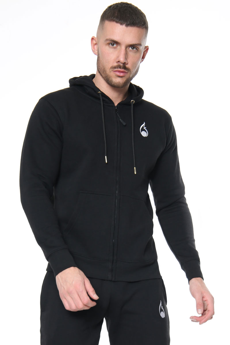 Signature Zipper Hoodie – Black - Image 2